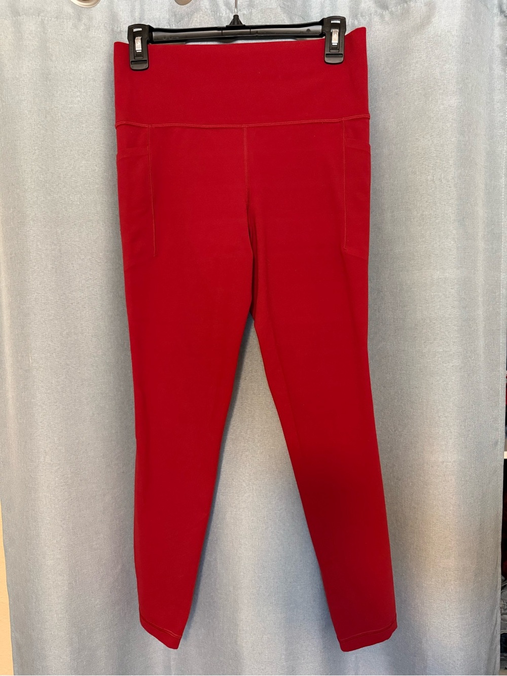 Athleta High-Waist Red Leggings with Pockets